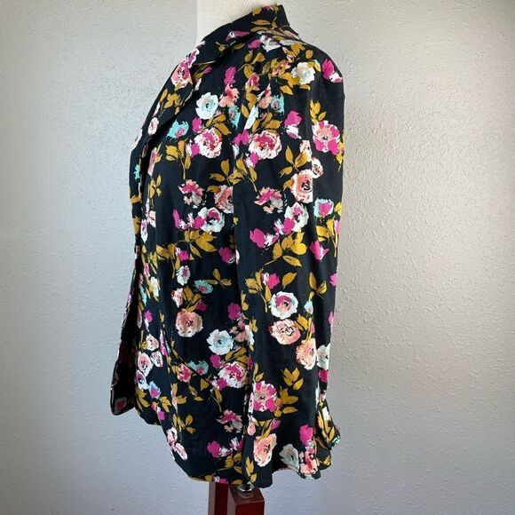 Abound Single Button Quarter Sleeve Floral Dress Jacket Size XS EUC - Picture 3 of 7